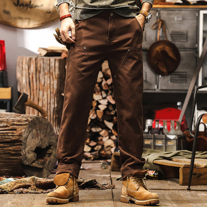 Mens Retro Loose Fit Denim Pants