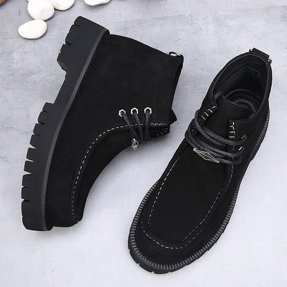 Mens Retro Martin Boots Genuine Leather Platform