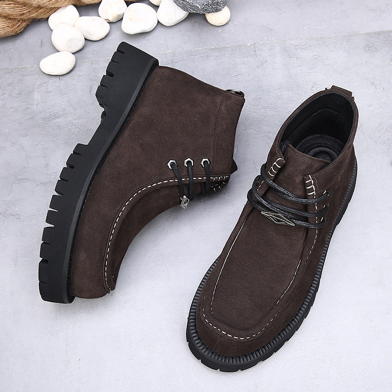 Mens Retro Martin Boots Genuine Leather Platform