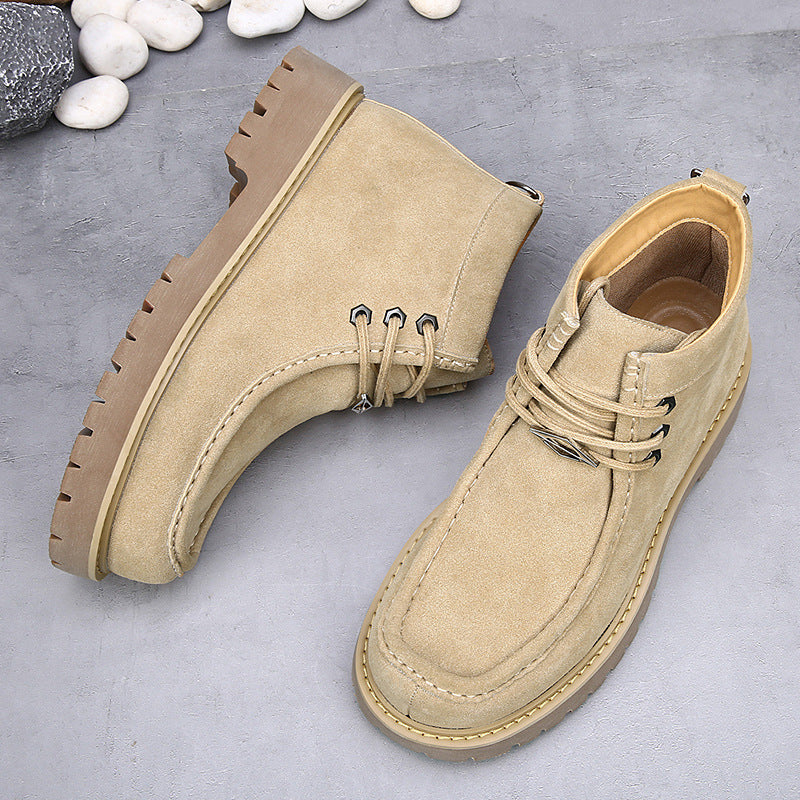 Mens Retro Martin Boots Genuine Leather Platform