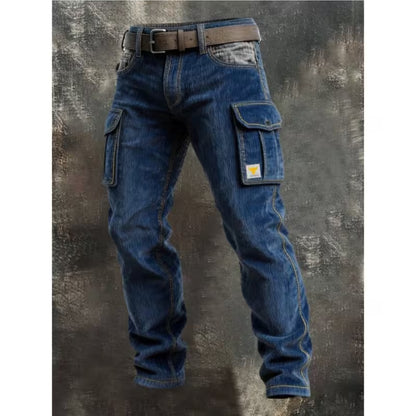 Mens Retro Print Straight Leg Casual Pants
