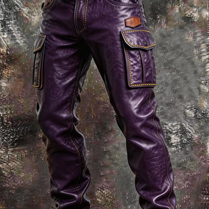 Mens Retro Print Straight Leg Casual Pants