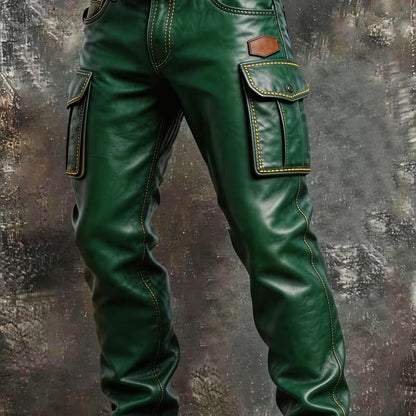 Mens Retro Print Straight Leg Casual Pants