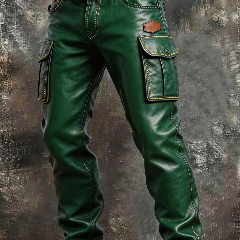 Mens Retro Print Straight Leg Casual Pants