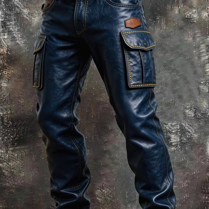 Mens Retro Print Straight Leg Casual Pants