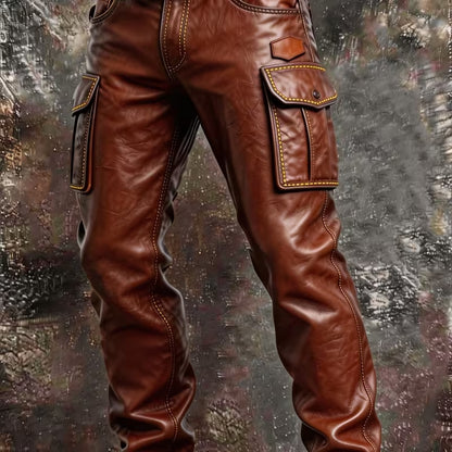 Mens Retro Print Straight Leg Casual Pants
