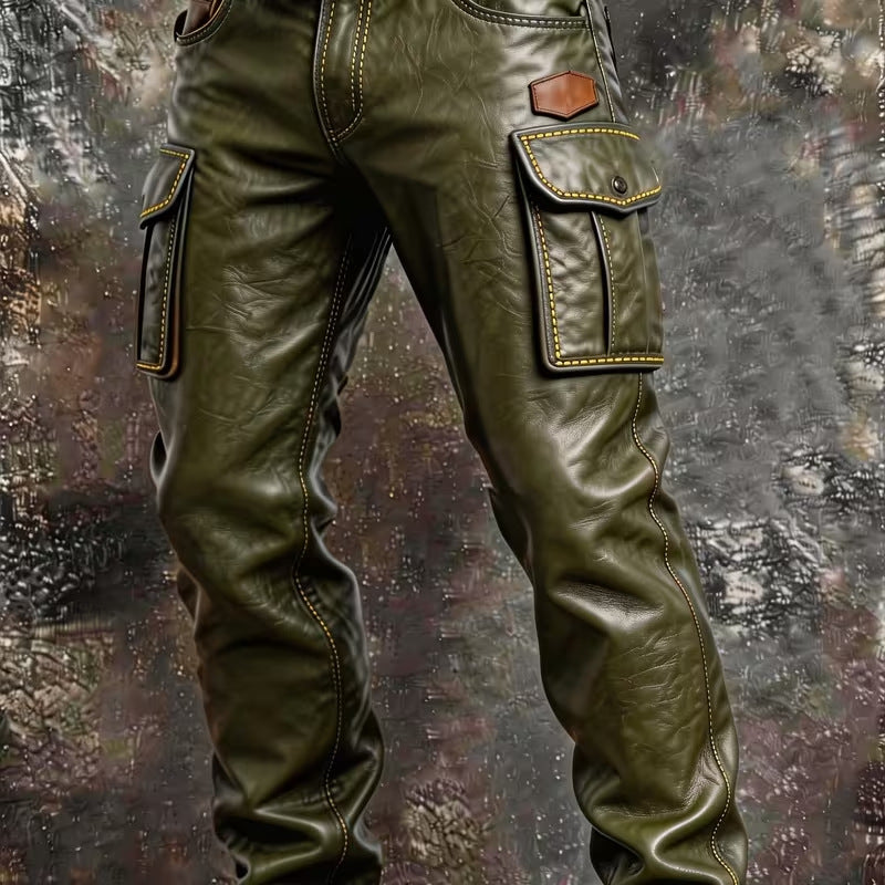 Mens Retro Print Straight Leg Casual Pants