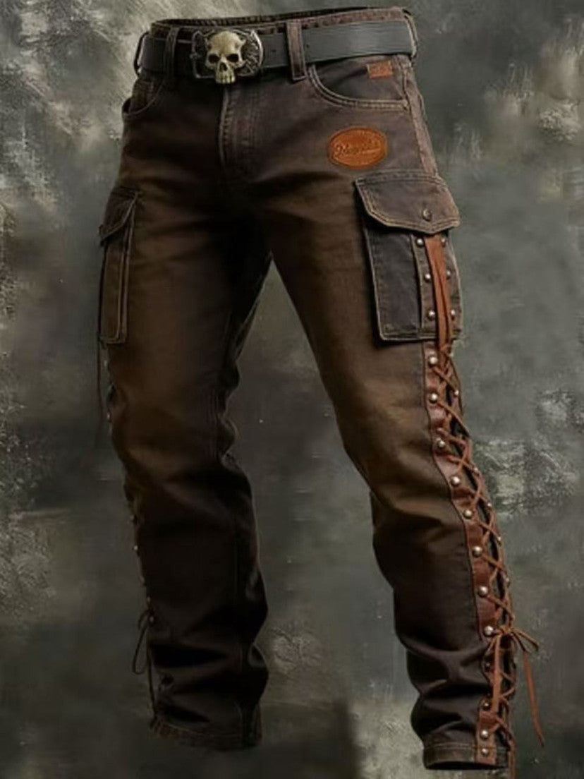 Mens Retro Straight Leg Work Pants