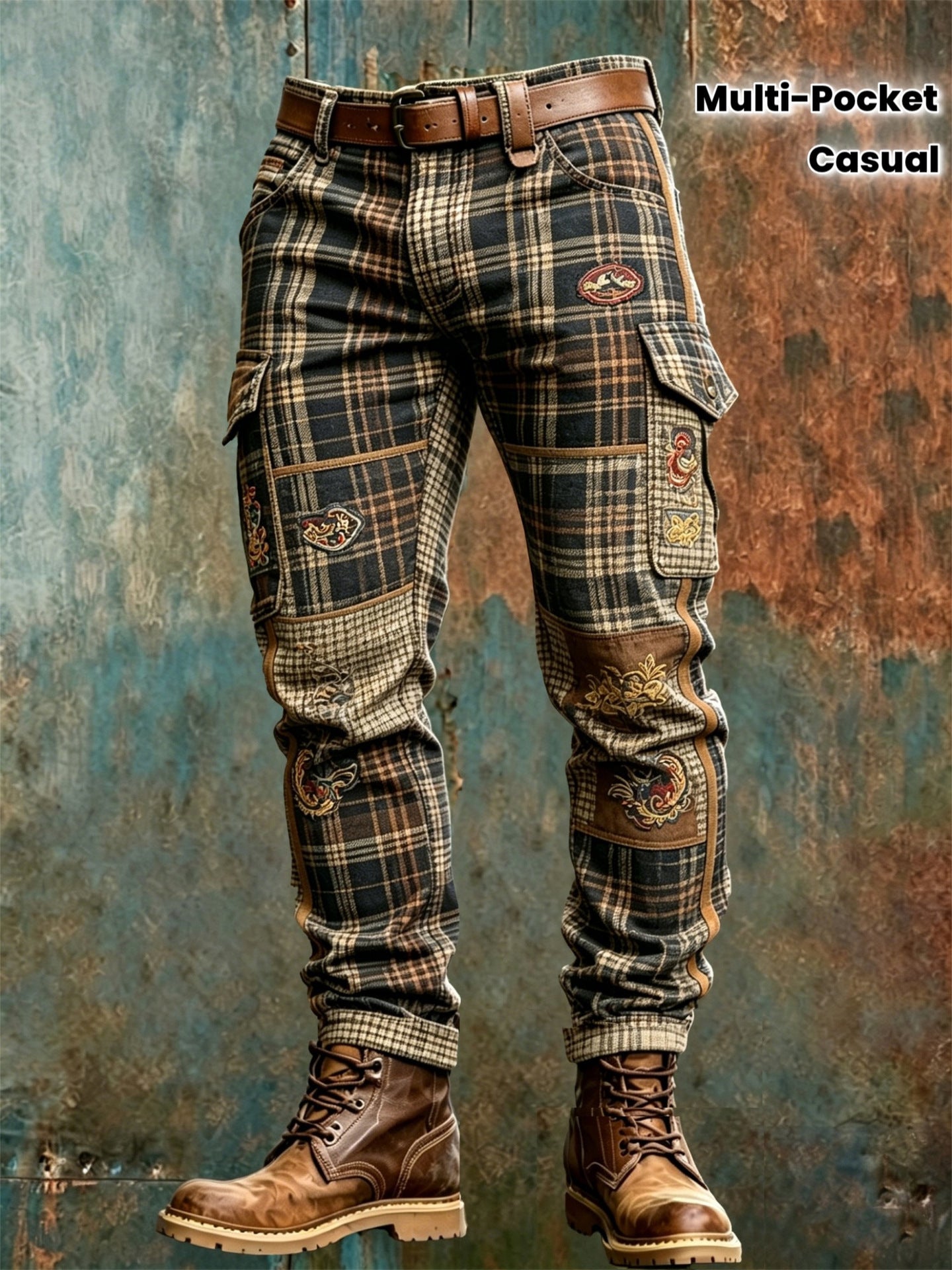 Mens Retro Straight Leg Work Pants