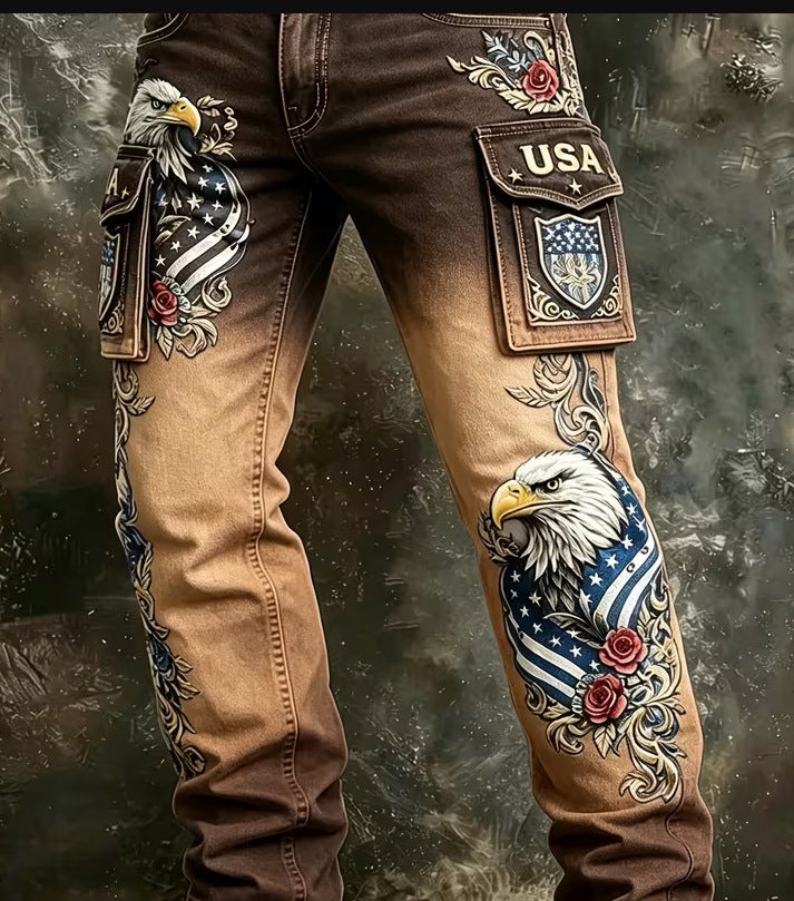 Mens Retro Straight Leg Work Pants