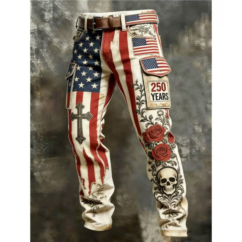 Mens Retro Straight Leg Work Pants
