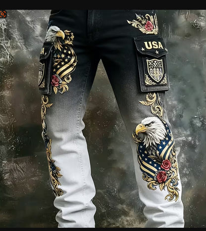 Mens Retro Straight Leg Work Pants