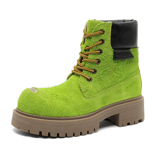 Mens Retro Thick-Soled Lace-Up Boots