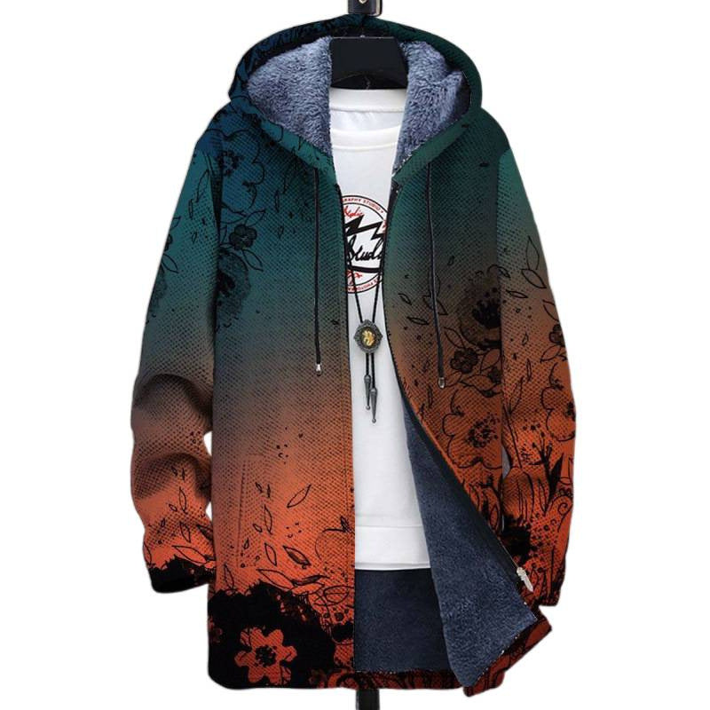 Mens Reversible Hooded Fleece Cardigan