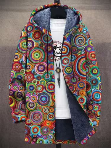 Mens Reversible Hooded Fleece Cardigan