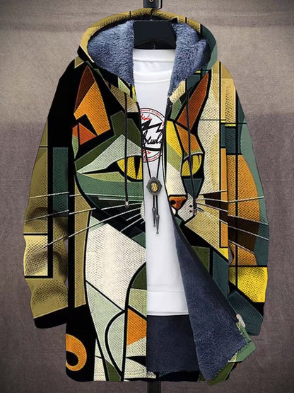 Mens Reversible Hooded Fleece Cardigan