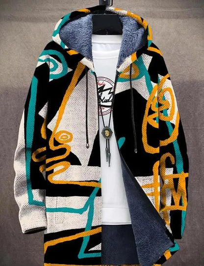 Mens Reversible Hooded Fleece Cardigan