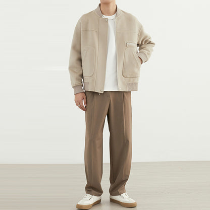 Mens Reversible Wool Baseball Jacket