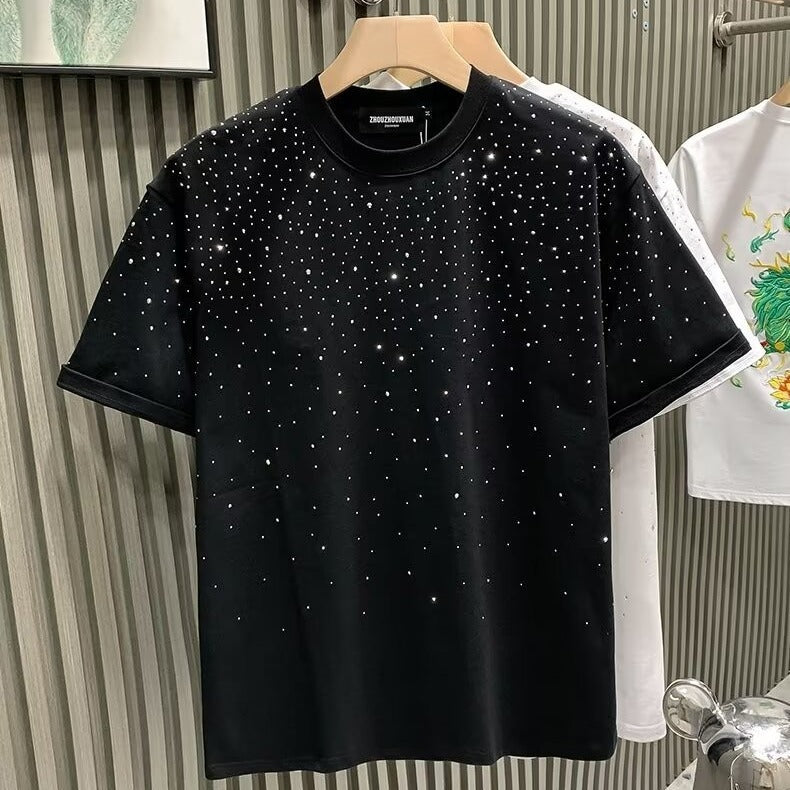 Mens Rhinestone Short Sleeve T-Shirt
