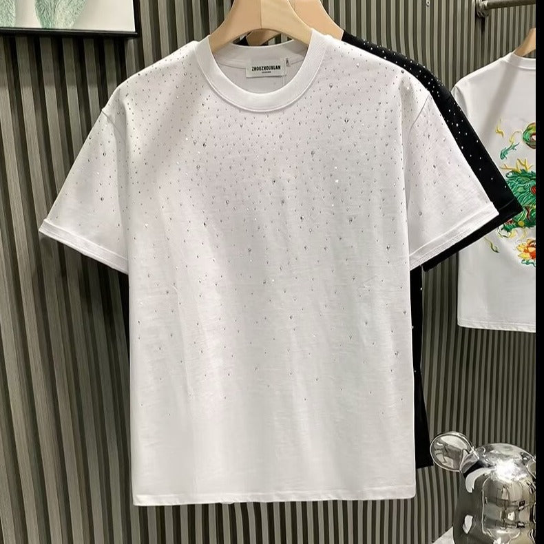 Mens Rhinestone Short Sleeve T-Shirt