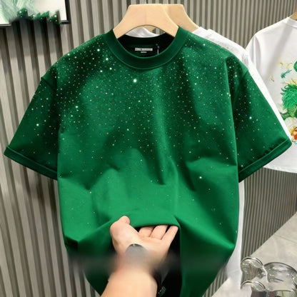 Mens Rhinestone Short Sleeve T-Shirt