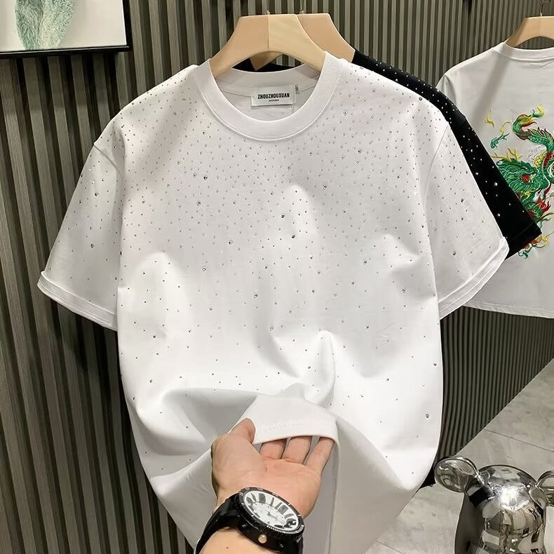 Mens Rhinestone Short Sleeve T-Shirt