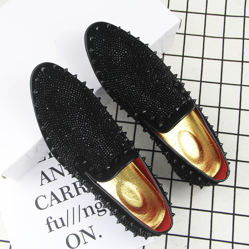 Mens Rhinestone Slip-On Loafers