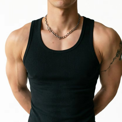 Mens Ribbed Cotton Fitness Vest