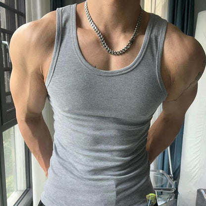 Mens Ribbed Cotton Undershirt