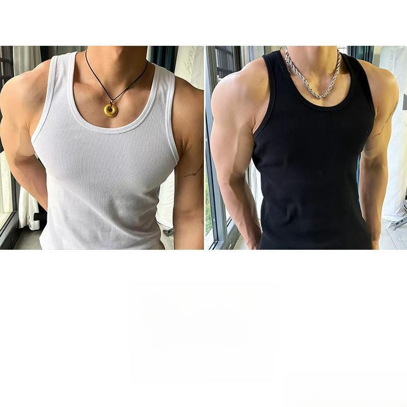Mens Ribbed Cotton Undershirt