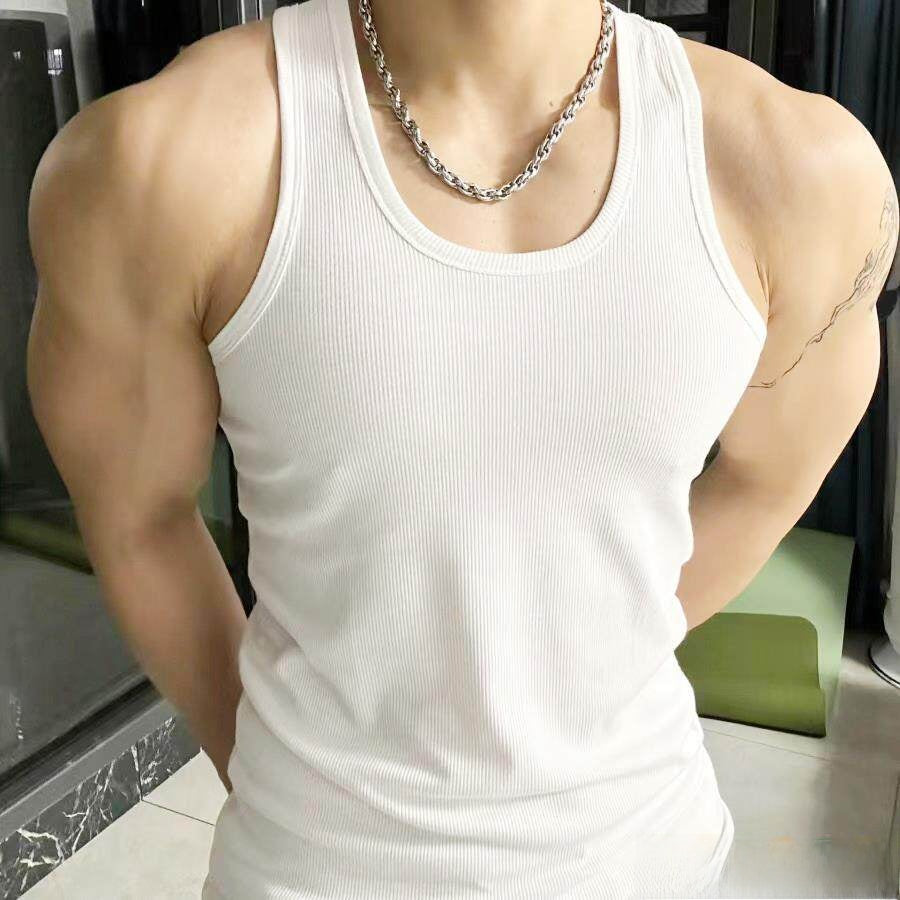 Mens Ribbed Cotton Undershirt