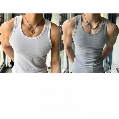 Mens Ribbed Cotton Undershirt