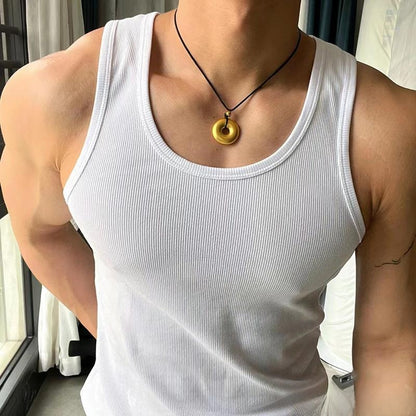 Mens Ribbed Cotton Undershirt