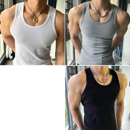 Mens Ribbed Cotton Undershirt