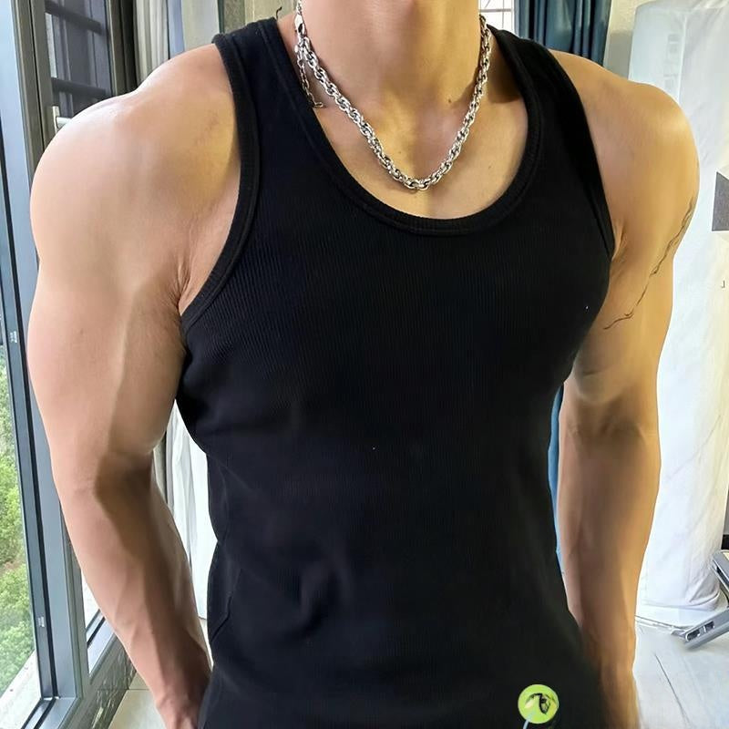 Mens Ribbed Cotton Undershirt