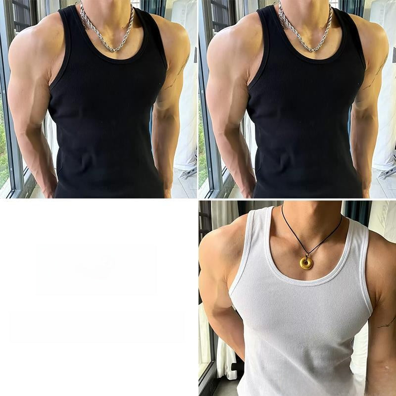 Mens Ribbed Cotton Undershirt