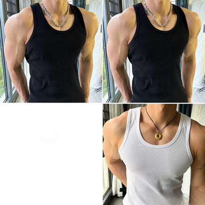 Mens Ribbed Cotton Undershirt