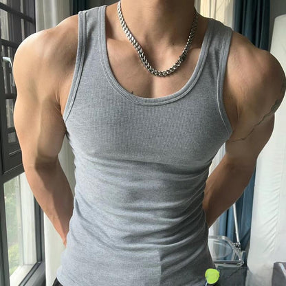 Mens Ribbed Cotton Undershirt
