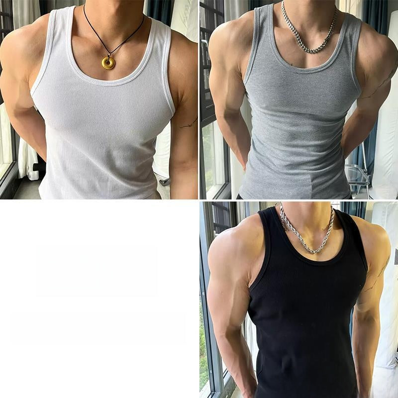 Mens Ribbed Cotton Undershirt