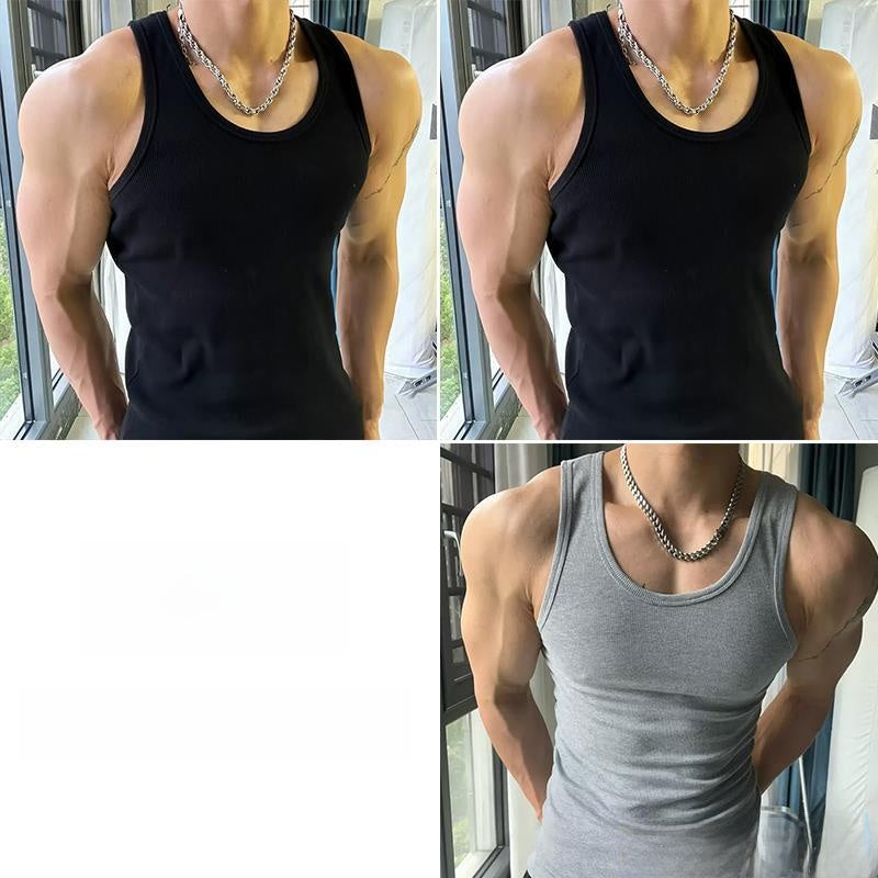 Mens Ribbed Cotton Undershirt