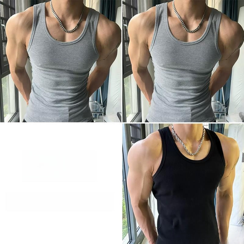Mens Ribbed Cotton Undershirt