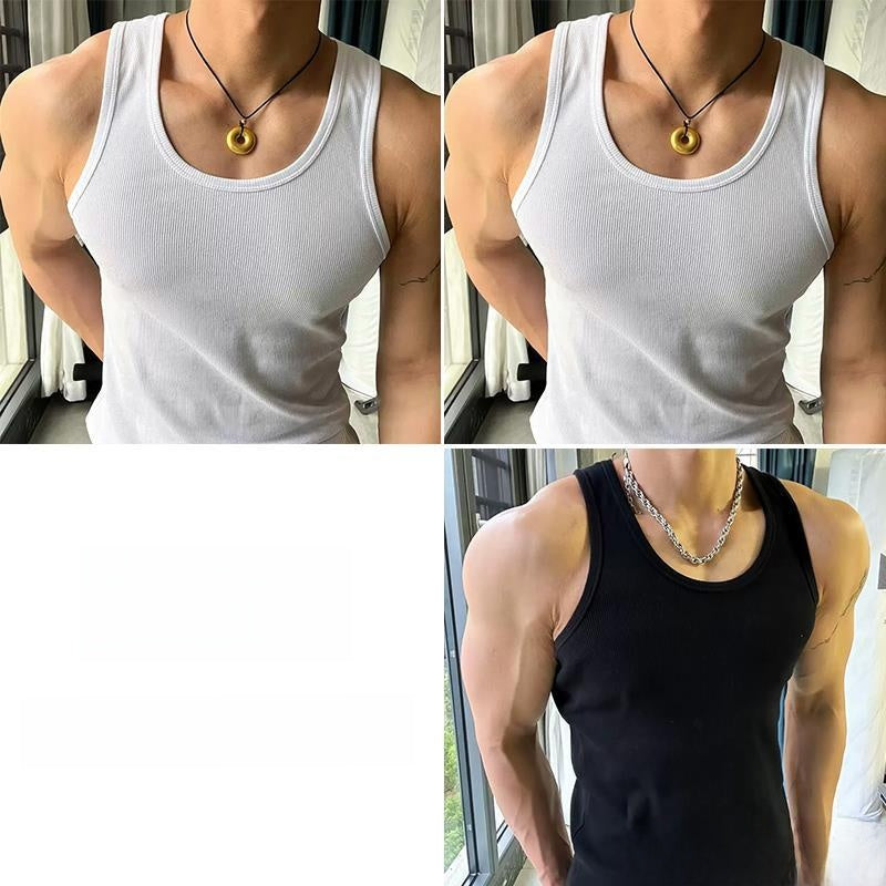 Mens Ribbed Cotton Undershirt