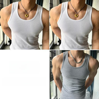 Mens Ribbed Cotton Undershirt