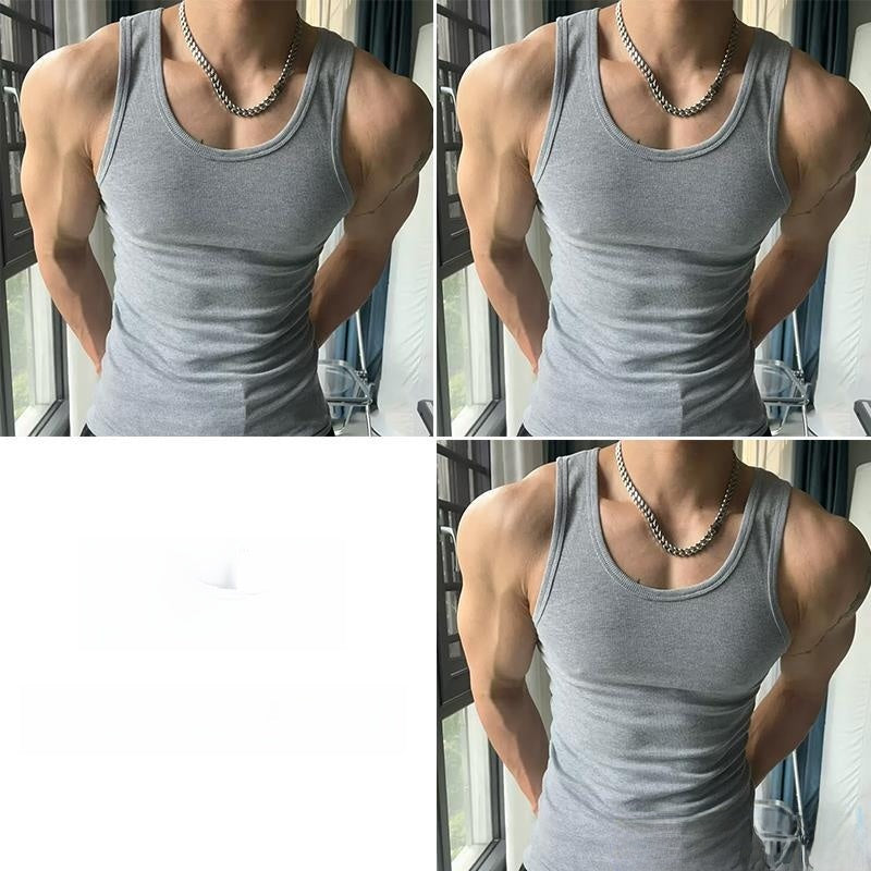 Mens Ribbed Cotton Undershirt