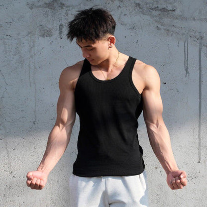 Mens Ribbed Stretch Slim Fit Sleeveless Shirt