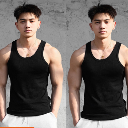 Mens Ribbed Stretch Slim Fit Sleeveless Shirt