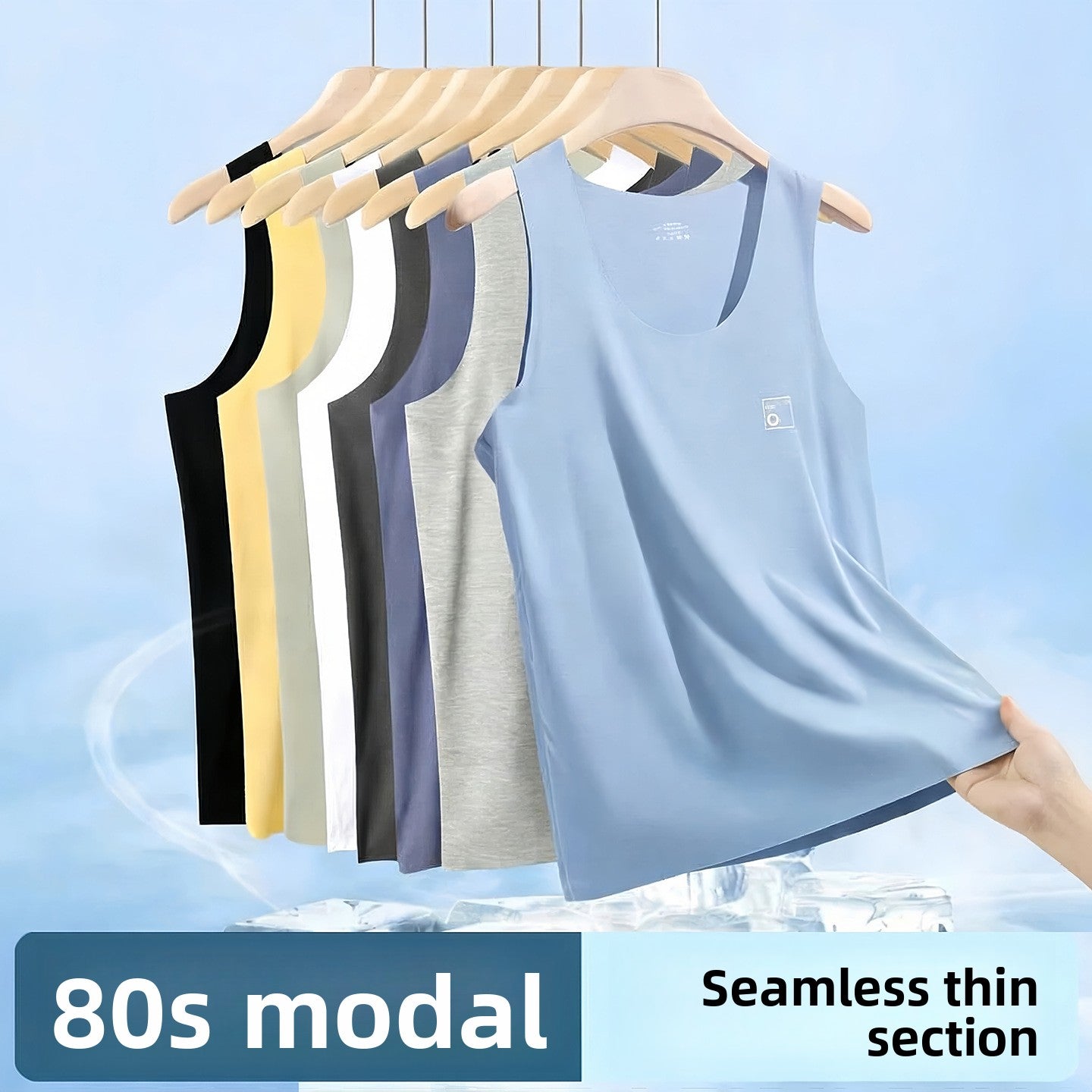 Mens Seamless Modal Vest Lightweight Breathable