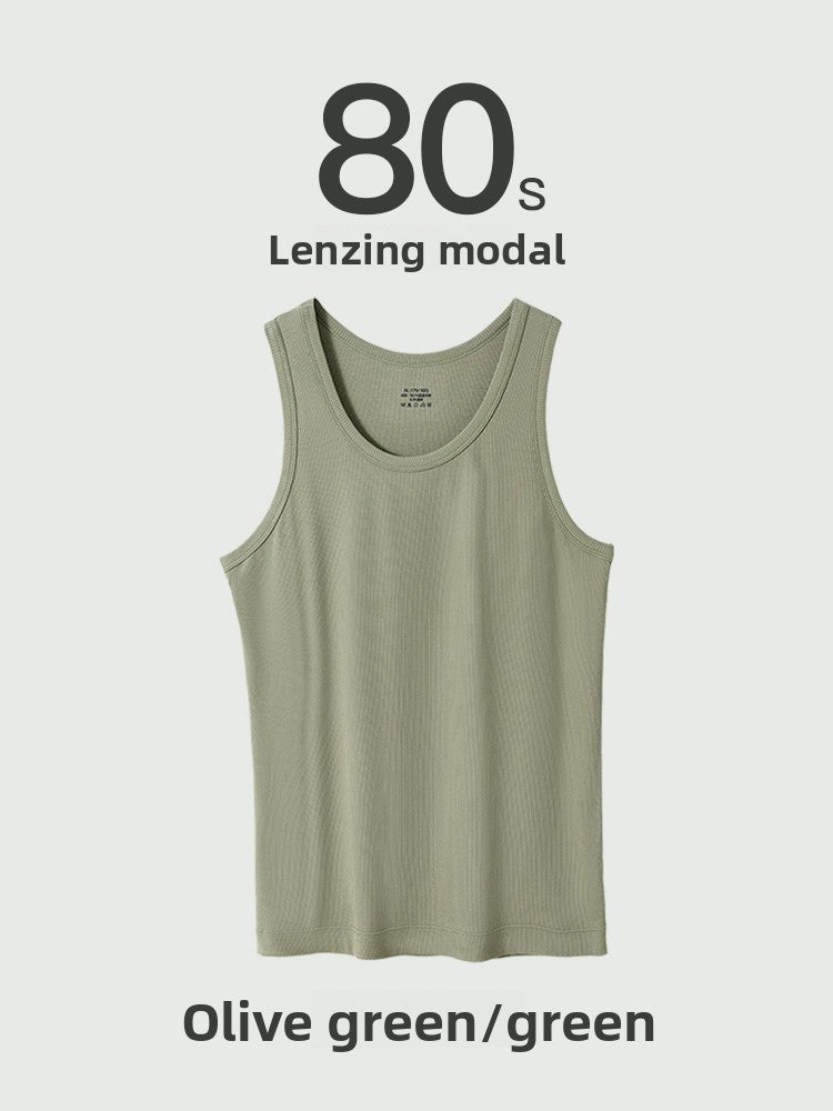Mens Seamless Modal Vest Lightweight Breathable