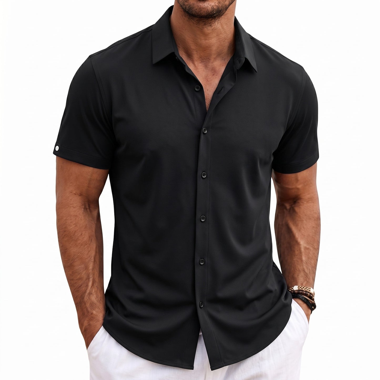 Mens Short Sleeve Button Down Shirt
