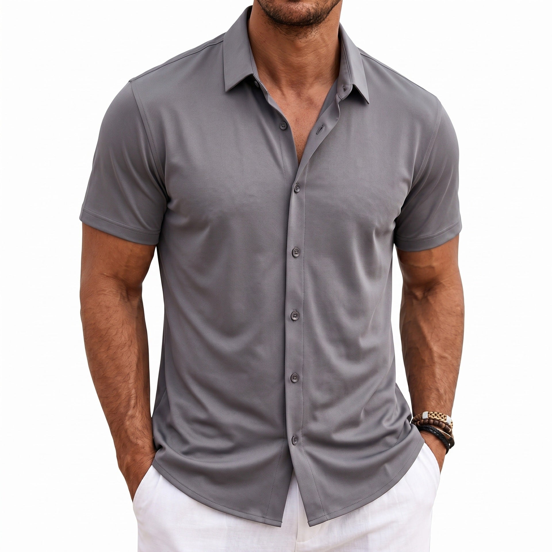 Mens Short Sleeve Button Down Shirt